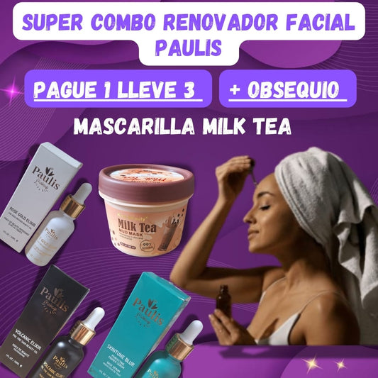 SUPER COMBO RENOVADOR FACIAL PAULIS| PAGUE 1 LLEVE 3+OBSEQUIO MASCARILLA MILK TEA ⭐⭐⭐⭐⭐